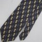 HENRY GRETHEL BLACK GOLD GEOMETRIC SILK MENS NECKTIE TIE #HG-3 Excellent