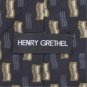 HENRY GRETHEL BLACK GOLD GEOMETRIC SILK MENS NECKTIE TIE #HG-3 Excellent