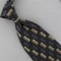 HENRY GRETHEL BLACK GOLD GEOMETRIC SILK MENS NECKTIE TIE #HG-3 Excellent