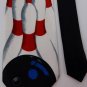 New A. ROGERS BOWELING PINS RED POLYESTER MEN NECK TIE Men Designer Tie EUC
