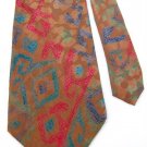 New ALFANI CHEETAH PRINT BROWN RED BLUE MEN NECK TIE Men Designer Tie EUC
