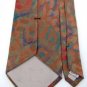 New ALFANI CHEETAH PRINT BROWN RED BLUE MEN NECK TIE Men Designer Tie EUC