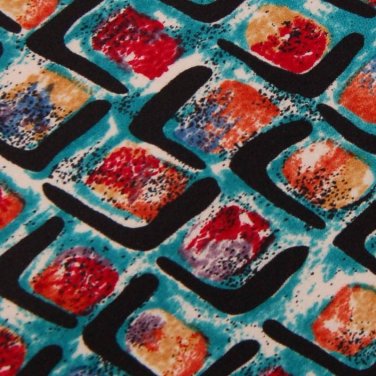 ALLYN SAINT GEORGE TEAL RED ORANGE SILK NECK TIE Men Designer Tie EUC