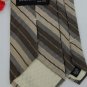 KENNETH COLE TAN BROWN BEIGE STRIPE SILK Men Neck Tie Men Designer Tie EUC