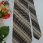 KENNETH COLE TAN BROWN BEIGE STRIPE SILK Men Neck Tie Men Designer Tie EUC