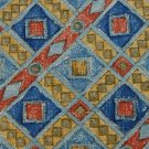 #1A J.RIGGINS SQUARE BLUE YELLOW ORANGE GREEN MEN NECK TIE