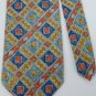 #1A J.RIGGINS SQUARE BLUE YELLOW ORANGE GREEN MEN NECK TIE