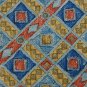 #1A J.RIGGINS SQUARE BLUE YELLOW ORANGE GREEN MEN NECK TIE