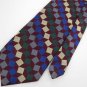 ROUNDTREE & YORKE Maroon Grn Gold Gray Square Neck tie Men Designer Tie EUC