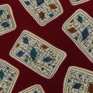 ISACO RECTANGLES RED BEIGE BLUE SILK ITALY MEN NECK TIE Men Designer Tie EUC