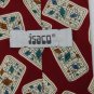ISACO RECTANGLES RED BEIGE BLUE SILK ITALY MEN NECK TIE Men Designer Tie EUC