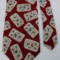 ISACO RECTANGLES RED BEIGE BLUE SILK ITALY MEN NECK TIE Men Designer Tie EUC