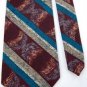 CAMDEN COURT MAROON, GREEN TAN STRIPE SILK MEN NECK TIE Men Designer Tie EUC