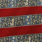 #1A XMI SIGNATURE STRIPE RED BLUE BEIGE SILK MEN NECK TIE