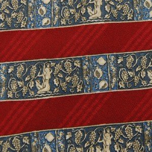 #1A XMI SIGNATURE STRIPE RED BLUE BEIGE SILK MEN NECK TIE