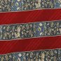 #1A XMI SIGNATURE STRIPE RED BLUE BEIGE SILK MEN NECK TIE