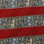 #1A XMI SIGNATURE STRIPE RED BLUE BEIGE SILK MEN NECK TIE