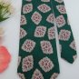 LANDS END GREEN BEIGE PINK DIAMOND NARROW Men Neck Tie Men Designer Tie EUC