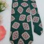 LANDS END GREEN BEIGE PINK DIAMOND NARROW Men Neck Tie Men Designer Tie EUC