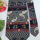 ADOLFO GRAY Navy Blue RED PAISLEY STRIPE Men Neck Tie Men Designer EUC