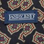 LANDS END BLACK YELLOW GREEN RED SILK MEN NECK TIE  Men Designer Tie EUC
