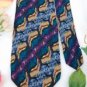 #1A J GARCIA PURPLE GREEN BLUE ABSTRACT SILK Men Neck Tie