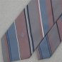 Vtg Christian Dior Monogram Narrow Regimental Stripe Gray Blue 70s Neck Tie V-4