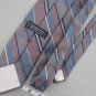 Vtg Christian Dior Monogram Narrow Regimental Stripe Gray Blue 70s Neck Tie V-4