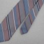 Vtg Christian Dior Monogram Narrow Regimental Stripe Gray Blue 70s Neck Tie V-4