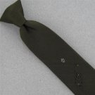 Snapper Fleur de Lis Dark Brn Clipon Clip-On 1950 50s Skinny Short Neck Tie #V-4