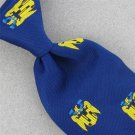 Vintage Rare Chadwick Wembley Blue Gold Eagle Shield Mens 70s Neck Tie V-4 EVC