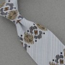 Vtg Rare Langson Geometric Brown Blue Narrow Texture 70s 60s Men's Neck Tie VE1