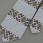 Vtg Rare Langson Geometric Brown Blue Narrow Texture 70s 60s Men's Neck Tie VE1