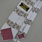 Vtg Rare Langson Geometric Brown Blue Narrow Texture 70s 60s Men's Neck Tie VE1