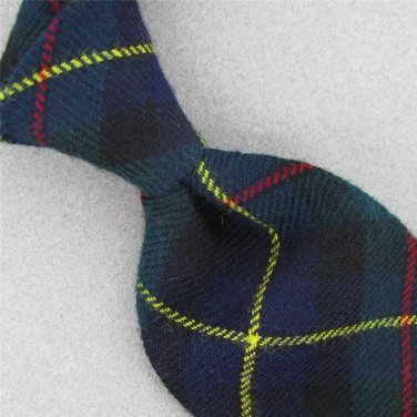 Vtg Britches Great Outdoors Grn Blue 60s Wool Plaid Tartan Neck Tie #WV-132 EVC