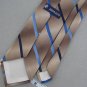 Vtg Rare Bronzini  Capricorn Logo Narrow Stripe Brown Blue 70s 60s Neck Tie VE1