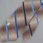 Vtg Rare Bronzini  Capricorn Logo Narrow Stripe Brown Blue 70s 60s Neck Tie VE1