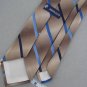 Vtg Rare Bronzini  Capricorn Logo Narrow Stripe Brown Blue 70s 60s Neck Tie VE1