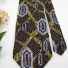 New WEMBLEY COLUMN LINK BROWN GOLD SILVER RED Silk Men Neck Tie Men Designer