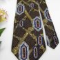 New WEMBLEY COLUMN LINK BROWN GOLD SILVER RED Silk Men Neck Tie Men Designer