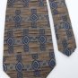 CAMBRIDGE CLASSICS BROWN NAVY WHITE SILK MEN NECK TIE Men Designer Tie EUC