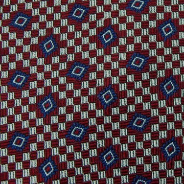 GEOFFREY BEENE WOVEN CHECKERED RED BLUE MEN NECK TIE Men Designer Tie EUC