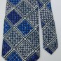 New OLEG CASSINI DIAMONDS BLUE GREY SILK  Necktie Men Designer Tie