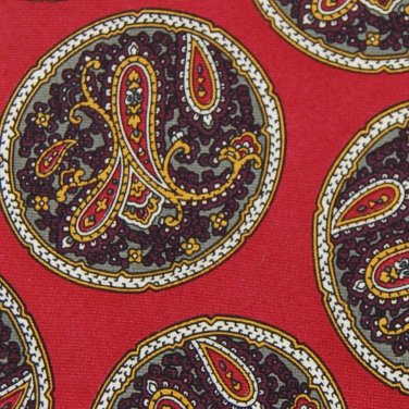 ESSENTIA RED GRAY BEIGE PURPLE PAISLEY MEN NECK TIE Men Designer Tie EUC