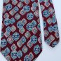 CHIRSTIAN DIOR MAROON BLUE BROWN SILK MEN NECK TIE Men Designer Tie EUC