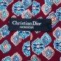 CHIRSTIAN DIOR MAROON BLUE BROWN SILK MEN NECK TIE Men Designer Tie EUC