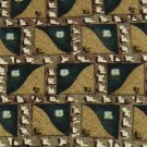 RETRO SQUARES BLACK BROWN MAROON SILK MEN NECK TIE Men Designer Tie EUC