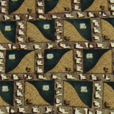 RETRO SQUARES BLACK BROWN MAROON SILK MEN NECK TIE Men Designer Tie EUC