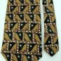 RETRO SQUARES BLACK BROWN MAROON SILK MEN NECK TIE Men Designer Tie EUC