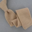 Vtg Anonymous Beehive Knit Square Tip Skinny 60s 70s Wool Short Neck Tie #WV-125